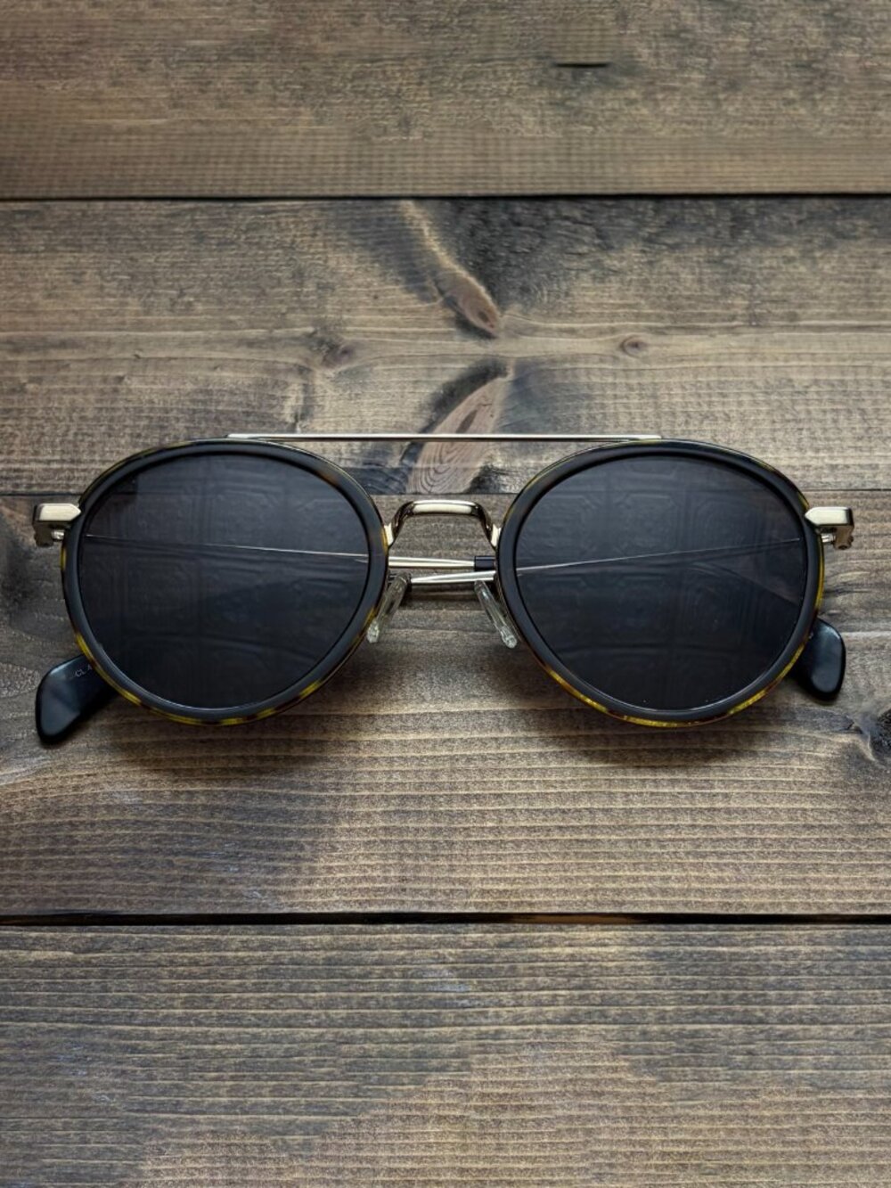 CELINE Sunglasses CL 41424/S Gold Brown Tortoiseshell Round Aviator